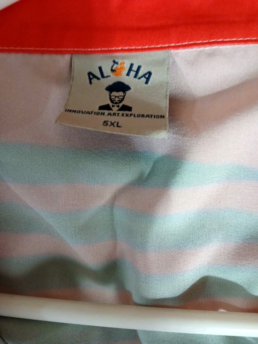 Aloha Mens 5 OClock Short Sleeve Hawaiian Shirt Size 5XL Red Multicolor Tropical - Picture 7 of 12